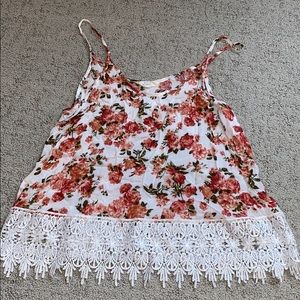 Floral/lace tank top